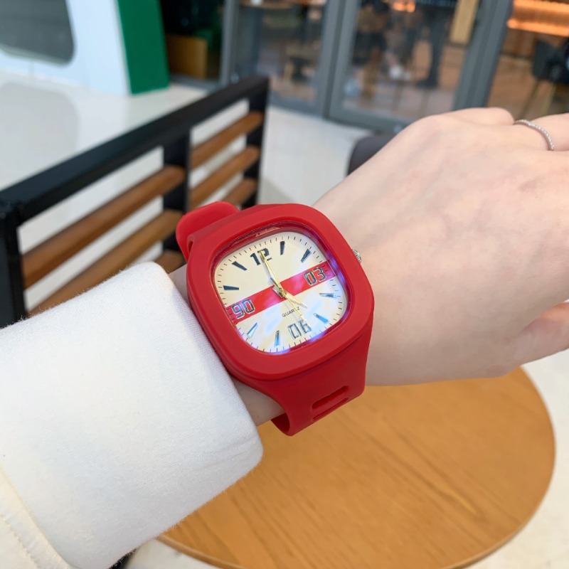 Outdoor Sport Watch - 사각형 실리콘 전자 시계, 여성용 스포츠
