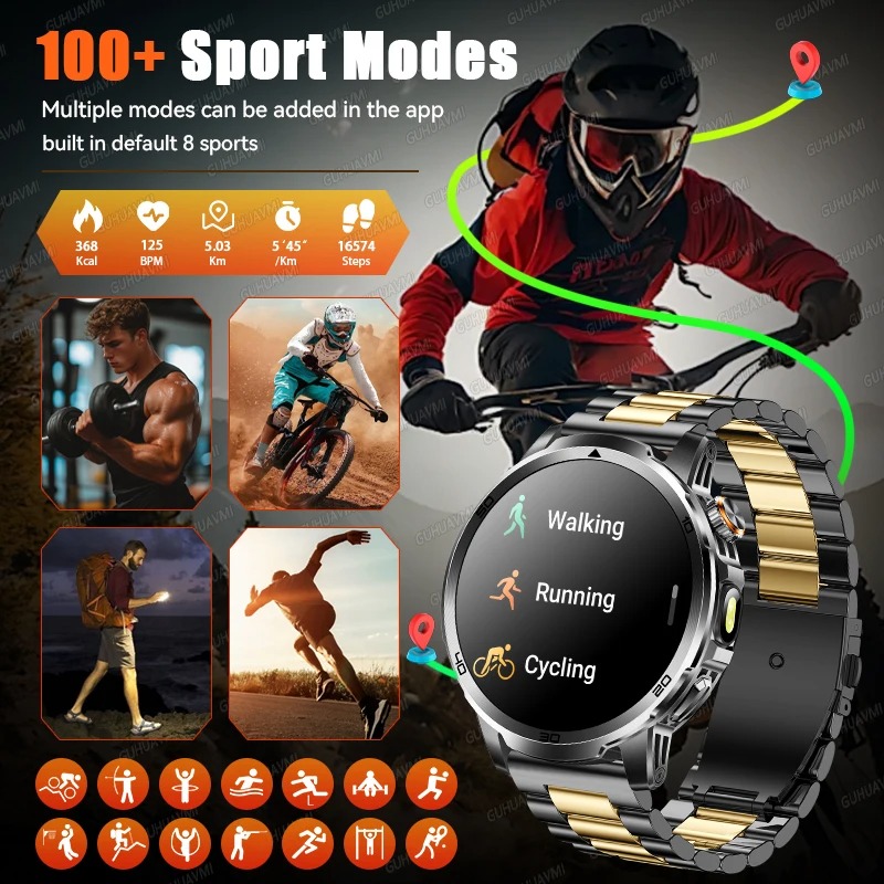 새로운 밀리터리 어드벤처 스마트워치 남성용 1000mA - Definition Of Outdoor Sport 리뷰 및 가격