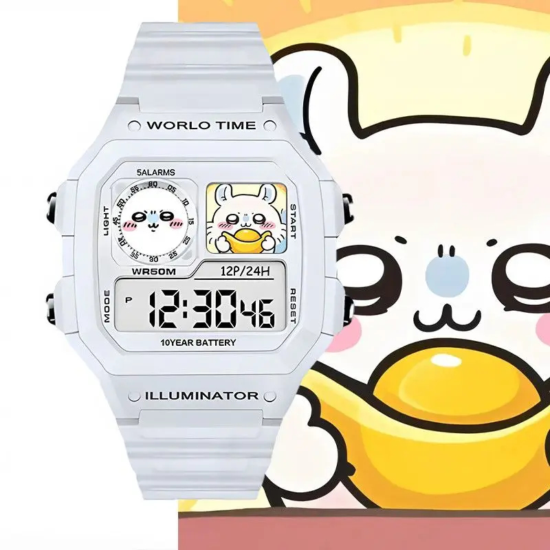귀여운 치이카와 애니메이션 디지털 시계 방수 5 알람  - Outdoor Sport Watch 리뷰 및 가격