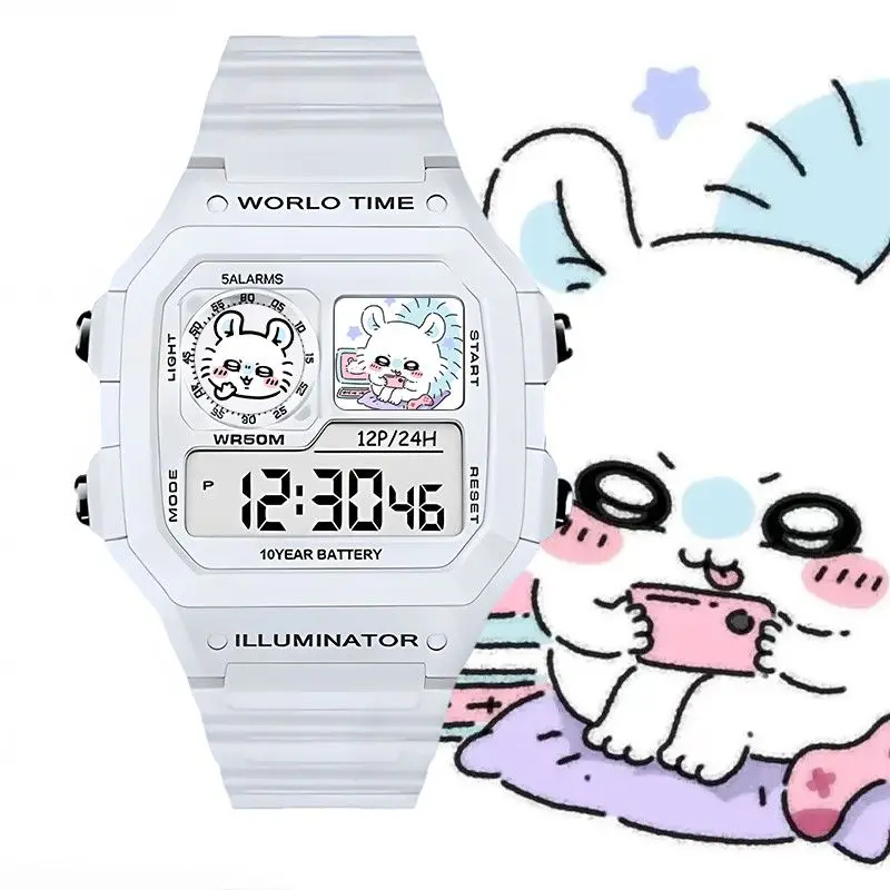 귀여운 치이카와 애니메이션 디지털 시계 방수 5 알람  - Outdoor Sport Watch 리뷰 및 가격