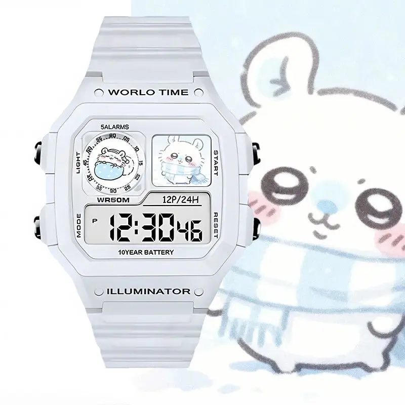 귀여운 치이카와 애니메이션 디지털 시계 방수 5 알람  - Outdoor Sport Watch 리뷰 및 가격